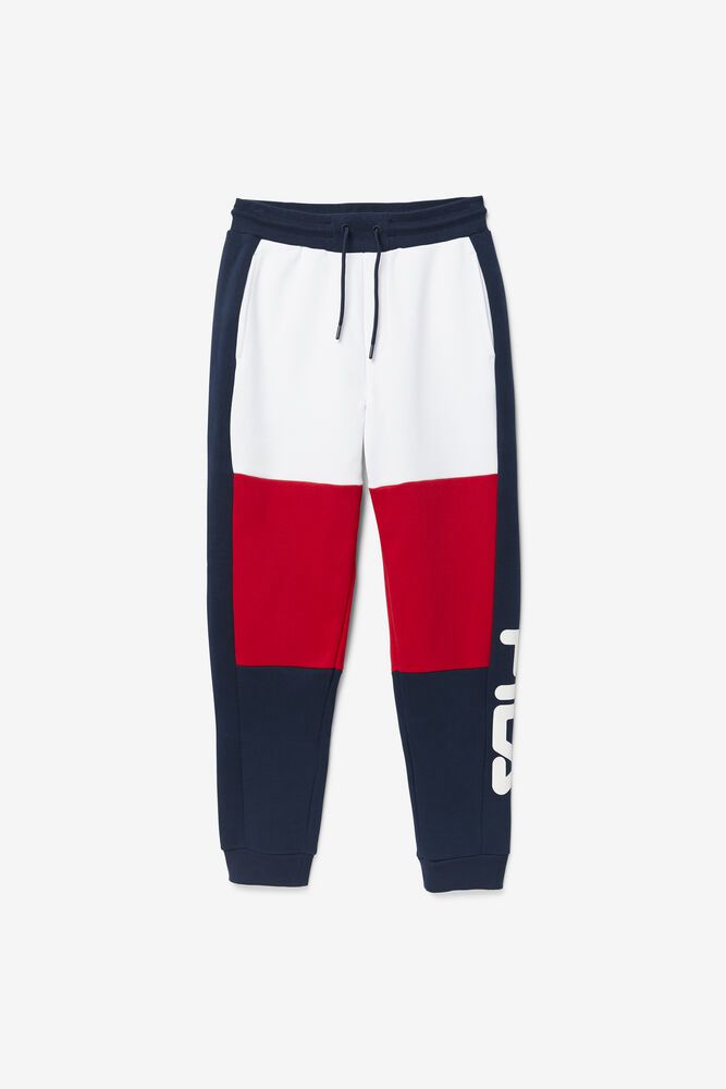 Fila Pants Mens White/Red/Navy Sander - Ireland 32716-ZDKF